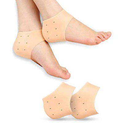 Venom Silicone Gel Heel Pad Socks For Heel Swelling Pain Relief, Dry Hard Cracked Heels Repair Cream Foot Care Ankle Support Cushion (No. of Heel Pad - 1) (Material : Gel)