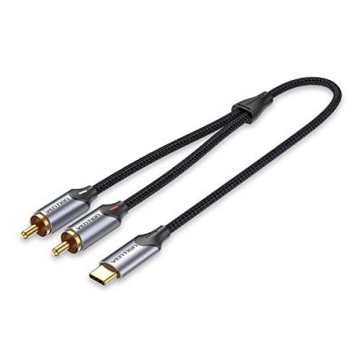 VENTION USB C to 2 RCA Audio Cable Type-C to RCA Male to Male Y RCA Splitter 2RCA Jack USB-C Audio Cable for Phone, Tablet, Home Theater, DVD, Amplifier, Speaker, Car Stereo