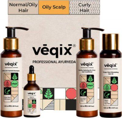 veqix Hair Growth Combo | Hair Fall Hair Oil | Hair Fall Shampoo | Hair Growth Serum | Hair Conditioner (4 Items in the set)  (4 Items in the set)