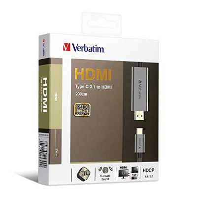 Verbatim Type C 3.1 to HDMI Cable 200cm Grey (HDMI Cables)