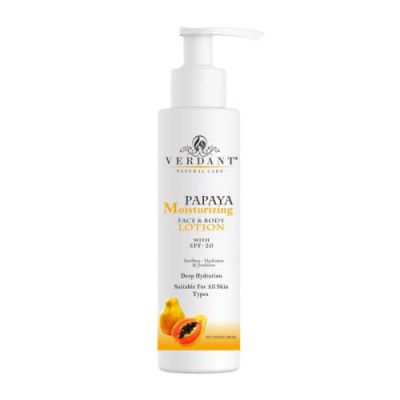 Verdant Papaya Body Loiton | Moisturizing Face & Body Lotion with SPF 20 Skin Whitening & Brightening Body Lotion, Hydrating & Daily Moisturizer – No Parabens, Sulphates - 200 ml