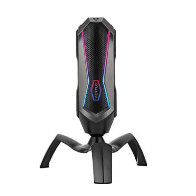 Vertux Cardioid Gaming Microphone with RGB Effects Anti Vibration Shock Mount - USB