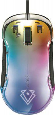 Vertux Phoenix Gaming Mouse | Transparent Top Cover | 12000 DPI Optical Sensor for High Precision | [2 Years-Warranty] Non-Slip Grid | 5 Programmable Buttons | 20 Million Clicks | 1000 Hz Polling Rate