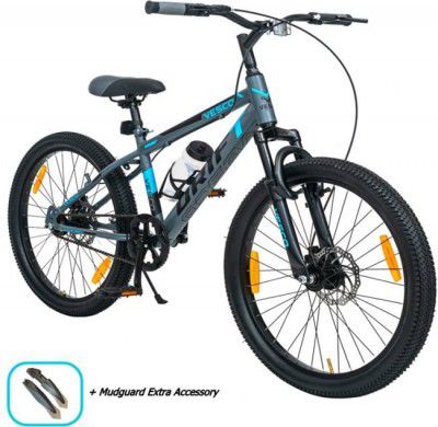 VESCO Drift 24T Bicycle ( 9 to 15 age 24 ) T Mountain Cycle (Single Speed, Grey, Only Front Suspension)