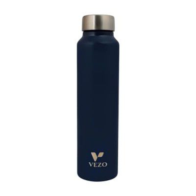 VEZO Vortex Water Bottle 1 Litre I Stainless Steel Water Bottles With Steel Cap, Royal Blue