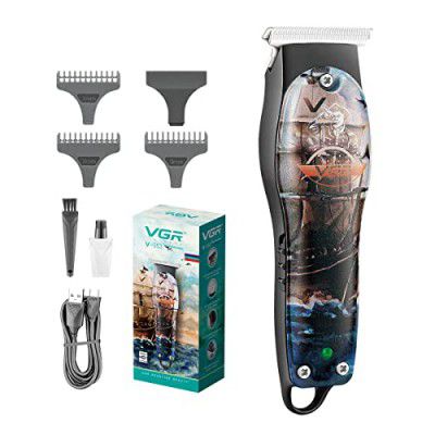 VGR V-953 Graffiti Design Professional Rechargeable cordless Hair & Beard Trimmer with Stainless steel Blades, USB Charging cable, 3 Guide Combs for men Runtime: 120 mins, 600 mAh Li-ion Battery