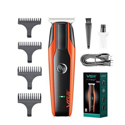 VGR V-999 Professional Rechargeable Cordless Beard Hair Trimmer Kit with Dual Motor, Guide Combs Brush USB Cord for Men, Family or Pets Rechargeable Li-ion Battery 120 minutes Runtime