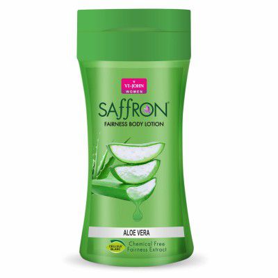 VI-JOHN Aloe Vera Saffron Fairness Body Lotion For Men & Women, moisturizes skin upto 48 hour- 250ml