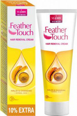 VI-JOHN FEATHER TOUCH Haldi & Chandan Hair Removal Salon-like Finish No Ammonia Smell Cream  (110 g)