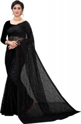 Vidula Floral Print Bollywood Art Silk Saree  (Black)