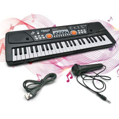 VikriDA 49 Key Piano Keyboard with DC Power Option, Recording Microphone with Wire, Electronics Piano Keyboard Musical Toy