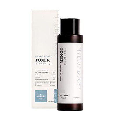 VILLAGE 11 FACTORY Hydro Boost Toner, Hyaluronic Acid, Chamomile Extract, Moisturizing and Soothing, Vegan formula (120ml)