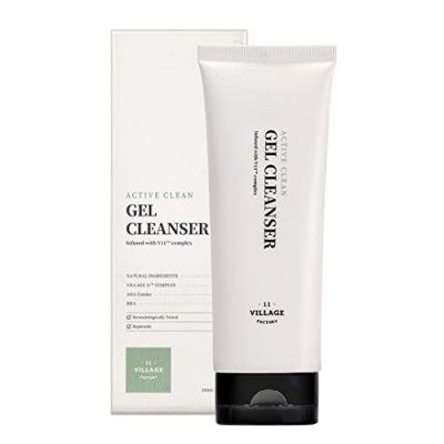 VILLAGE11FACTORY Active Clean Gel Cleanser, For oily and acne skin, ph 5.5 for balanced skin (100ml)