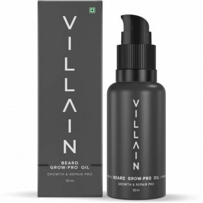 VILLAIN Beard Grow-Pro Oil |Non Sticky| Nourishes & Strengthens Uneven Patchy Beard Hair Oil  (30 ml)