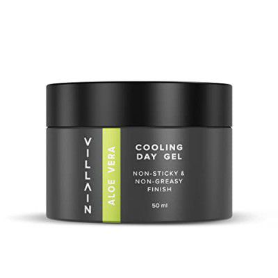 Villain Cooling & Refreshing Day Face Gel (Aloe Vera) | Non Sticky & Non Greasy Daily Face Moisturizer For All Skin Types, 50 ML