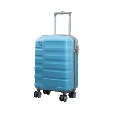 VIP Ceptor Pro Ultra Strong Polycarbonate Hard Sided Cabin Luggage Spinner Dual Wheels with Anti-Theft Zipper (Cabin, 55cm, Oscar Blue)