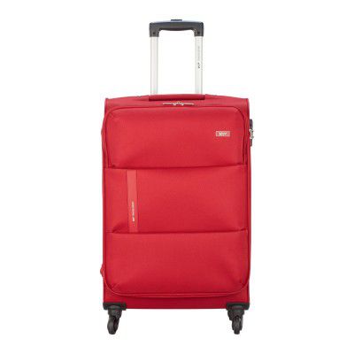 VIP Widget Durable Polyester Soft Sided Check-in Luggage Spinner Wheels with Quick Access Front Pockets (Medium, 69cm, Red)