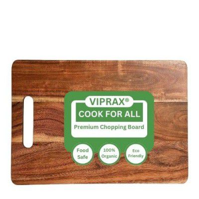 VIPRAX Natural Bamboo Wood Chopping Cutting Board (34 x 24cm)