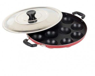 Vipron Appam Maker Non Stick with Lid 12 Pits, Appam Pan, Appe Pan, Appam Maker Non Stick with Lid, Paniyaram Pan Non Stick, Appe Pan Non Stick - Multicolor