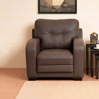 Vista Half Leather 1-Seater Sofa - Brown