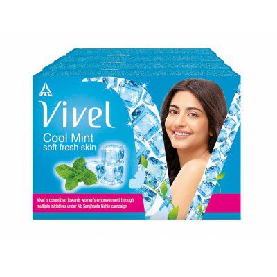 Vivel Cool Mint, Soft Fresh Skin Soap 150g (Pack of 4)