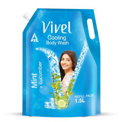 Vivel Cooling Body Wash, Mint & Cucumber Shower Gel, 1500ml