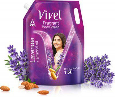 Vivel Fragrant Body Wash Lavender & Almond Oil Shower Gel, Supersaver XL Refill Pouch  (1500 ml)