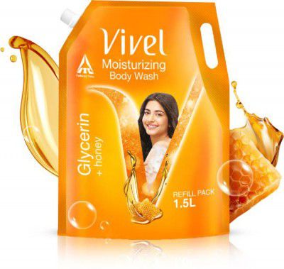 Vivel Glycerin & Honey Body Wash Shower Gel, for Soft, Glowing & Moisturized Skin  (1500 ml)