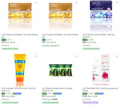 Vlcc Beauty Product Minimum 50% off