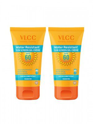 VLCC Pack of 2 Water Resistant SPF60 Sunscreen Gel Creme - 100 gm