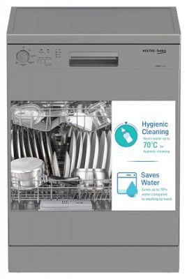 Voltas Beko 14 Place Settings Dishwasher (DF14S3, Silver)