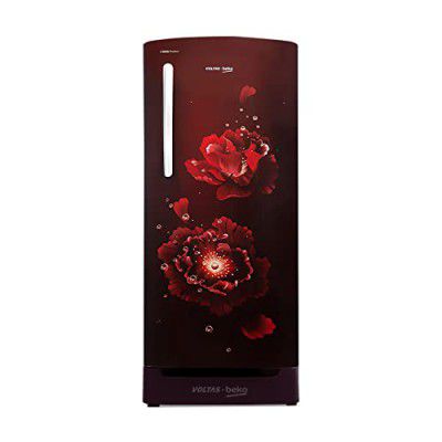 Voltas Beko 183 L 4 star Direct Cool Refrigerator with Base Drawer (RDC215B/W0FWE0M0B00GO, Fairy Flower Wine)