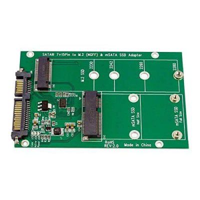 VOOCME 2 X Replacement NGFF M.2 B+M Key or mSATA SSD to SATA III 3 Adapter