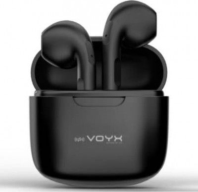 VOYX Beat Strong Bass Earbuds, Long Battery Life with Good HD Audio Quality Bluetooth Headset (Black, in The Ear)