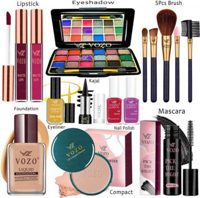 VOZO Makeup Kit Sets One-stop Beauty Package for Beginners and Professionals ST-300  (Pack of 15)