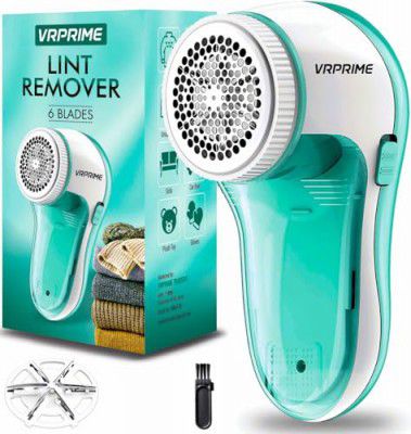 VRPRIME Lint Remover for Clothes | Electric Fabric Lint Shaver for Sweater, Woolen Clothes and Blankets (6 Blades, 9000 RPM Motor)