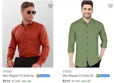 Vtexx Formal Shirts up to 75% off