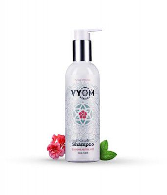 Vyom India Geranium Anti-Dandruff Shampoo | 2 in 1 Active Conditioning Menthol Herbs | Purely Organic & Plant Based (250ML)