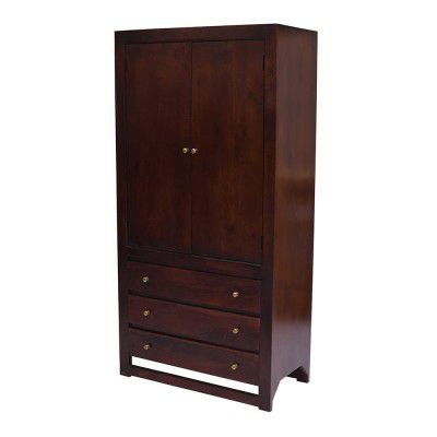 Wakefit Brocade Mango Wood Wardrobe Brown 2 Door