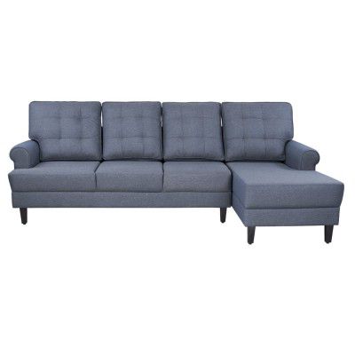 Wakefit Dreamer L Shape Sofa Set 3 Seater + Right Aligned Chaise Fabric 