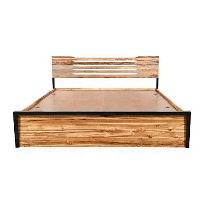 Wakefit Pictor King Size Teak Wood Bed with Storage 