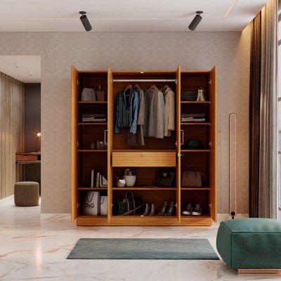 Wakefit Wardrobe Natural Teak