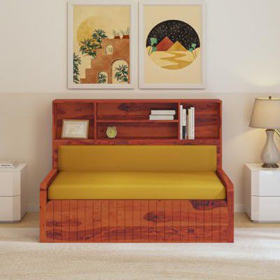 wakeup INDIA Pull-Out Sofa Cum Bed With Storage Wooden Sofa