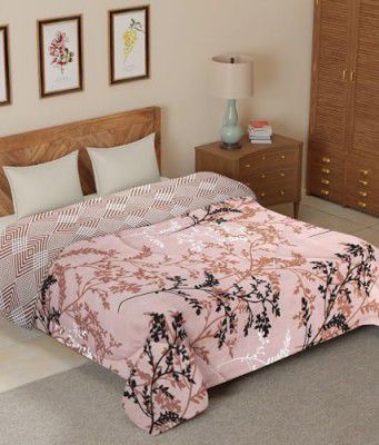 Warmland Presents Ultrasonic Super Soft 180 TC Reversible AC Comforter for Single Bed - Pink