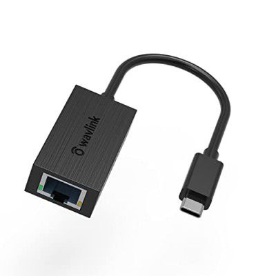 WAVLINK USB-C Gigabit Ethernet Adapter, Ethernet Adapter USB Type-C to 10/100/1000Mbps Network RJ45 LAN Wired Adapter, Compatible for Windows, MacOS, Linux, Chrome OS, Laptop, PC & More-Black