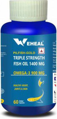 WEHEAL Triple Strength Fish Oil 1400mg with Omega 3 900mg Capsules for Men & Women  (60 No)