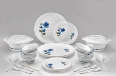 Welkar Pack of 36 Plastic Dinner Set of 36 Melamine Dinner Set