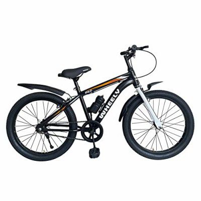 Wheely Bold, 20T Kids Bike, 12 Inch Frame, Black, with Bottle and Bottle cage, Single Speed Steel Frame Bike, Ideal for 6-10 Years Unisex, Height 3.5-4.5 feet, Rigid