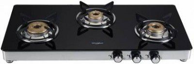 Whirlpool 3 Burner Heavy Duty Forged Brass-Finish Gas Stove ULTIMO 773 CT DT Glass Manual Stove 