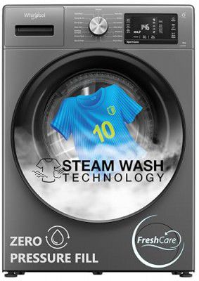 [Extra ₹7500 OFF] Whirlpool 8 Kg Steam Technology Inverter Front Load Washing Machine with In-Built Heater (XS8014BYM52E, MidNight Grey, 2024 Model)